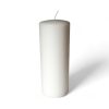 Blockkerze WEISS glatt, hohe und dicke Kerze. 9,6 x 25 cm.