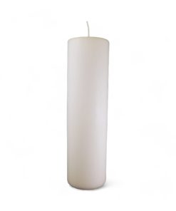 stor hvid bloklys diameter 7 centimeter højde 24 centimeter
