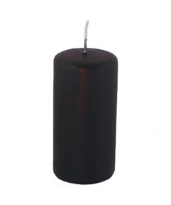 klassisk billigt sort bloklys stearinlys 6 x 11 centimeter