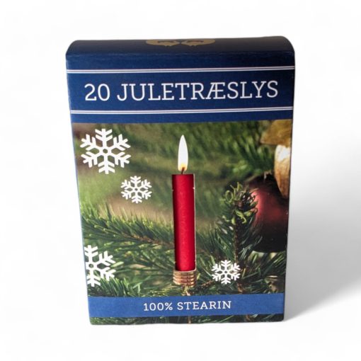 Juletrelys røde ren stearin. 20 stk.