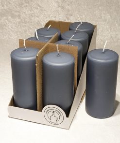 kassetilbud på 8 styk støvblå bloklys ø 6,8 velegnet til dekorationer og fester