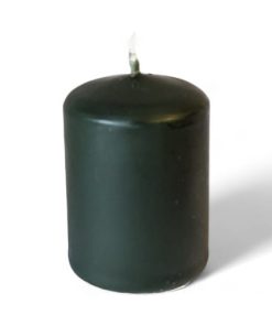 lille mørkegrøn bloklys ø 4,8 x 7 centimeter