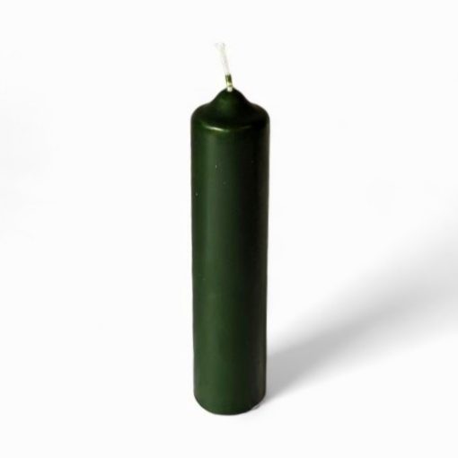 Stearinlys grønn 4 x 18 cm. - billige kubbelys til advent og fest