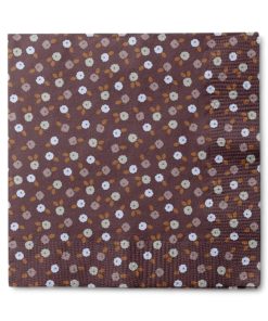 Servietten braun mit kleinen Blumen. 20 Stk. Mittagessen Größe 33 x 33 cm.