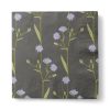 Servietten mit Herbstblumen. 20 Stk. Dunkelgrau mit Astern. 33 x 33 cm.