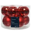 Weihnachtskugeln Glas ROT glänzend und matt Ø6 cm. 10 Stk. für Weihnachtsbaum