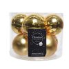 Weihnachtskugeln Glas GOLD glänzend und matt Ø 7 cm, 8 Stück für Weihnachtsbaum und Weihnachtsschmuck