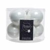 glas julekugler hvid med matte og blanke overflader diameter 7 cm