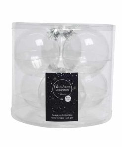 glas julekugler gennemsigtige transparente med diameter 8 cm