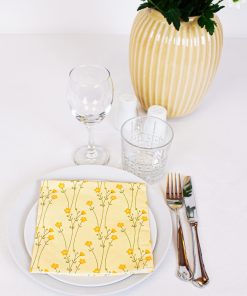 Alternative view of Servietter LYSGULE med gule smørblomster (20 stk.)