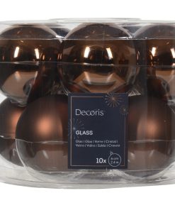 10 styk ø6 glasjulekugler blank og mat espressobrune