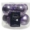 glas julekugler lyng lilla heather med matte og blanke overflader diameter 7 cm