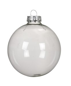 transparant glasjulekugle i ø10 centimeter