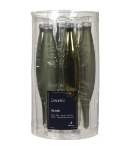 glas istapper i rosmaringrønne i mix af mat og blank 6 styk på 15 centimeter