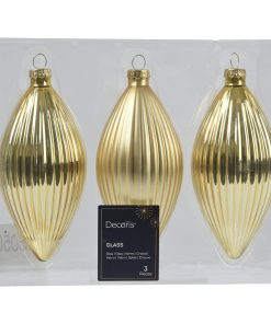 3 styk guld oliven glasdråber på 13 centimeter