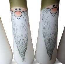 nisse adventslys i hvid og olivengrøn