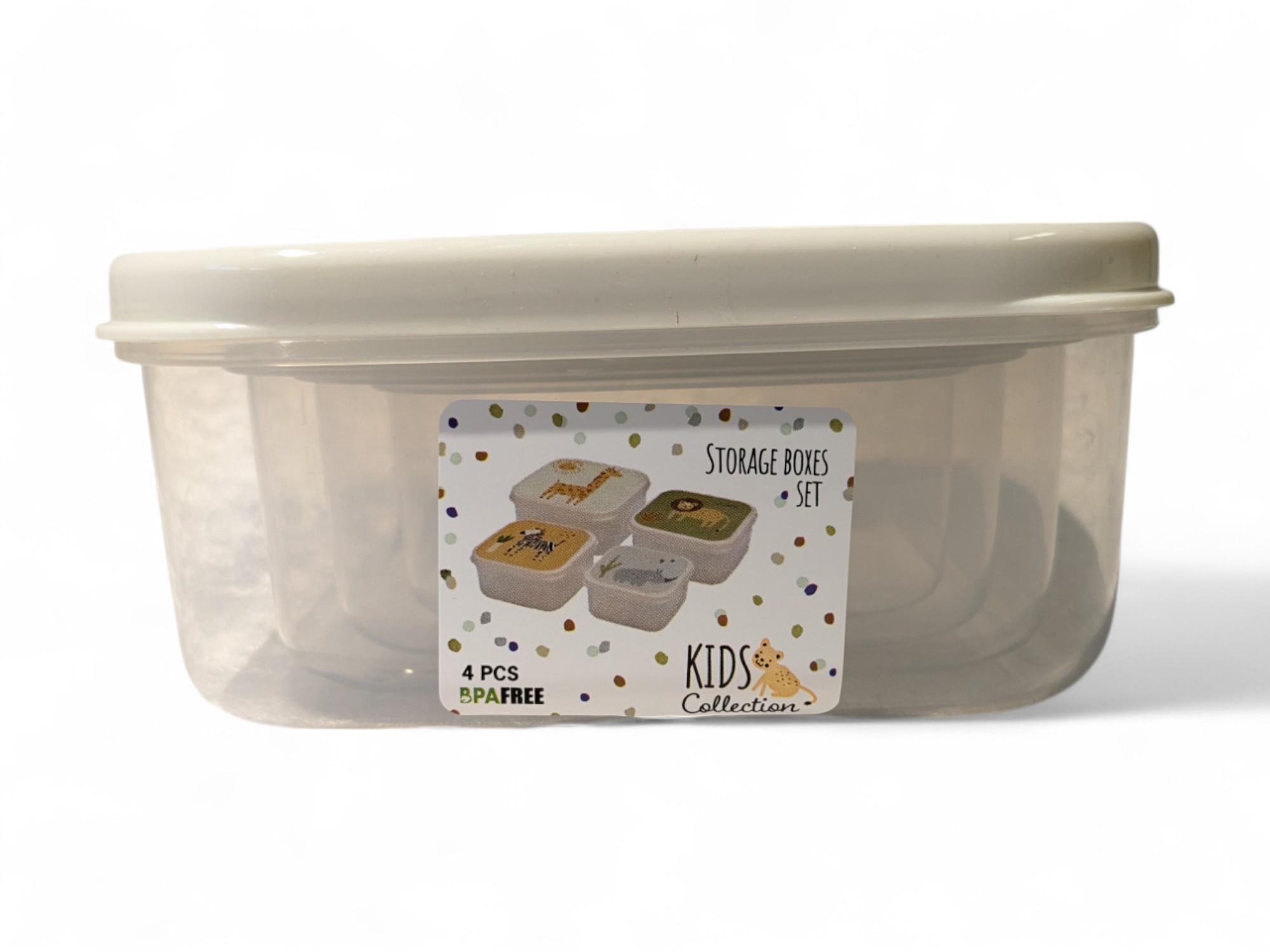 Brotdosenset für Kinder mit afrikanischen Tieren. 4 Stk. aus Plastik – Bild 4