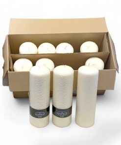 Blockkerze ELFENBEIN 6,8 x 22 cm. ASP-Holmblad Qualitätskerzen. Kiste mit 10 Stück.