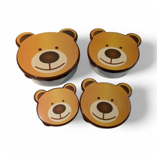 Brotdosen mit Bär für Kinder. 4 verschiedene Boxen
