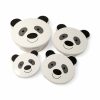 4 styk madkasser til børn med panda låg i forskellige størrelser