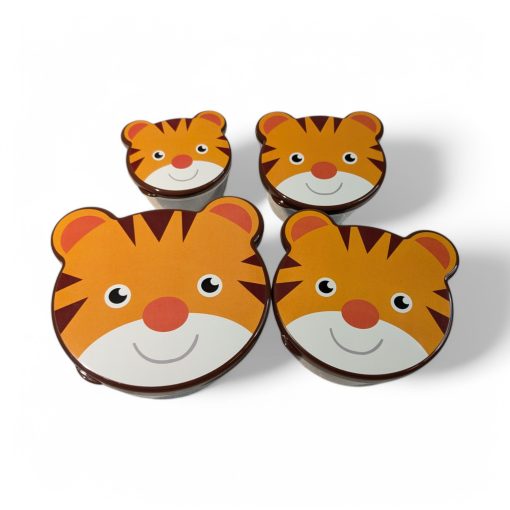 Brotdosen mit Tiger für Kinder. 4 verschiedene Boxen