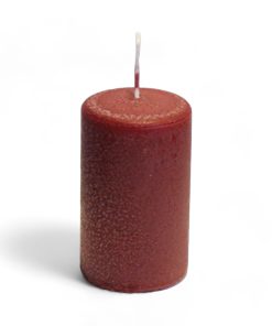 Alternative view of Blockkerze BORDEAUX mit "Lyngby" Rillen. Durchmesser 6,8 cm. Höhe 8 cm.