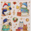 Fensteraufkleber, Weihnachts-Vinylaufkleber mit Schneemännern und Pinguin