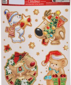 Window stickers, jule vinyl klistremerker med reinsdyr