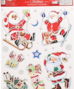 Fensteraufkleber, Weihnachts-Vinylaufkleber mit erstaunten Weihnachtsmännern