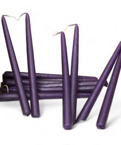 lilla hånddyppede almindelige stearinlys til lysestager