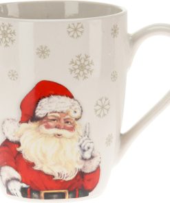 Julekrus, porselen. Julenissen formaner. Stort krus 340 ml.