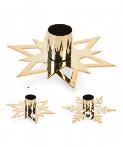 Alternative view of Lysestake gullfarget stjerne til stakelys. 11 cm.