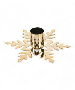 Lysestake gullfarget krystall til stakelys. 11 cm.