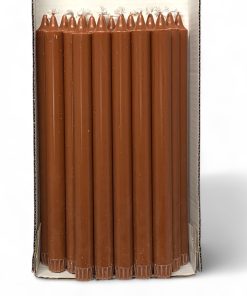 pakke med 20 styk lys brune kronelys 30 centimeter i 100% ren stearin til lysestager