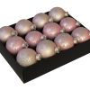 Weihnachtskugeln Glas ROSA Ø75 Dekoration mit NETZARTIGEM Muster 12 Stk.