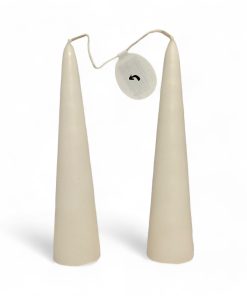 Kjeglelys, adventslys 18 cm. 2 i par. KREM FARGET lys til advent.