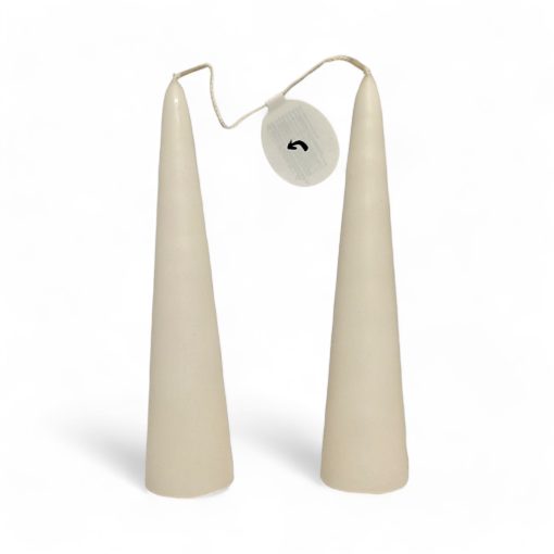Kjeglelys, adventslys 18 cm. 2 i par. KREM FARGET lys til advent.