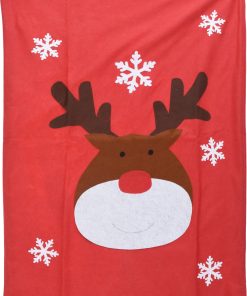 Weihnachtsmanns Geschenkesack ROT mit Rentier. 65 x 90 cm.