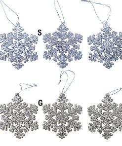 Snøfnugg til oppheng, GULL, 3 stk. Flott snøkrystall til oppheng