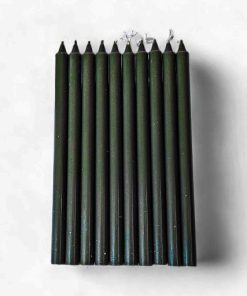 10 styk mørke grøn kertelys ø1,2 centimeter er elegante stearinlys  i 100% ren stearin