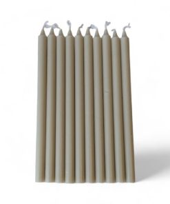 10 styk lys sand kertelys ø1,2 centimeter er elegante stearinlys til fester