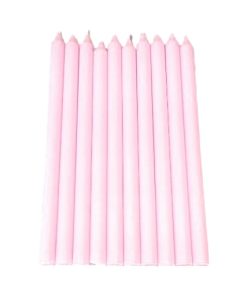 10 styk pastel baby rosa kertelys på 20 centimeter er elegante stearinlys til fester