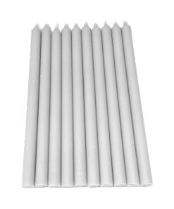 10 styk lys grå kertelys på 20 centimeter er elegante stearinlys til fester
