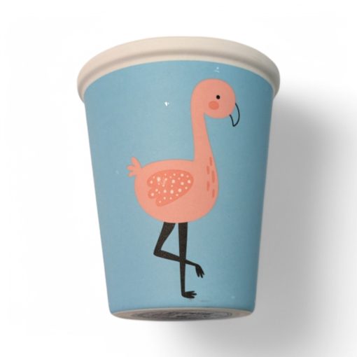 krus i melamin med flamingo