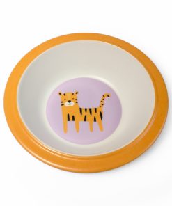 dyb børne melamin tallerken med tiger på 400 milliliter