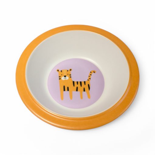 Tiefer Teller aus Melamin mit Tiger. Durchmesser 400 ml.