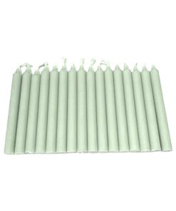 Dünne Kerzen, GRAU-GRÜN durchgefärbt 12 cm. Stabkerzen Ø 1,2 cm.