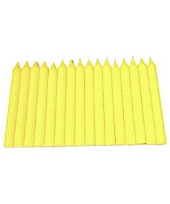 16 styk citron gule kertelys på 12 centimeter er elegante stearinlys til fester