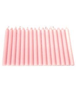 Dünne Kerzen, PASTELL ROSA durchgefärbt 12 cm. Kerzen Ø 1,2 cm.