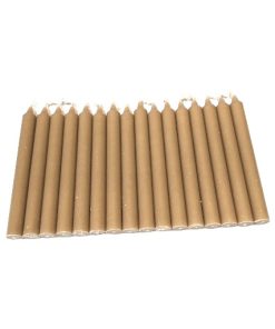 Dünne Kerzen, WALNUSSBRAUN durchgefärbt 12 cm. Kerzen Ø 1,2 cm.